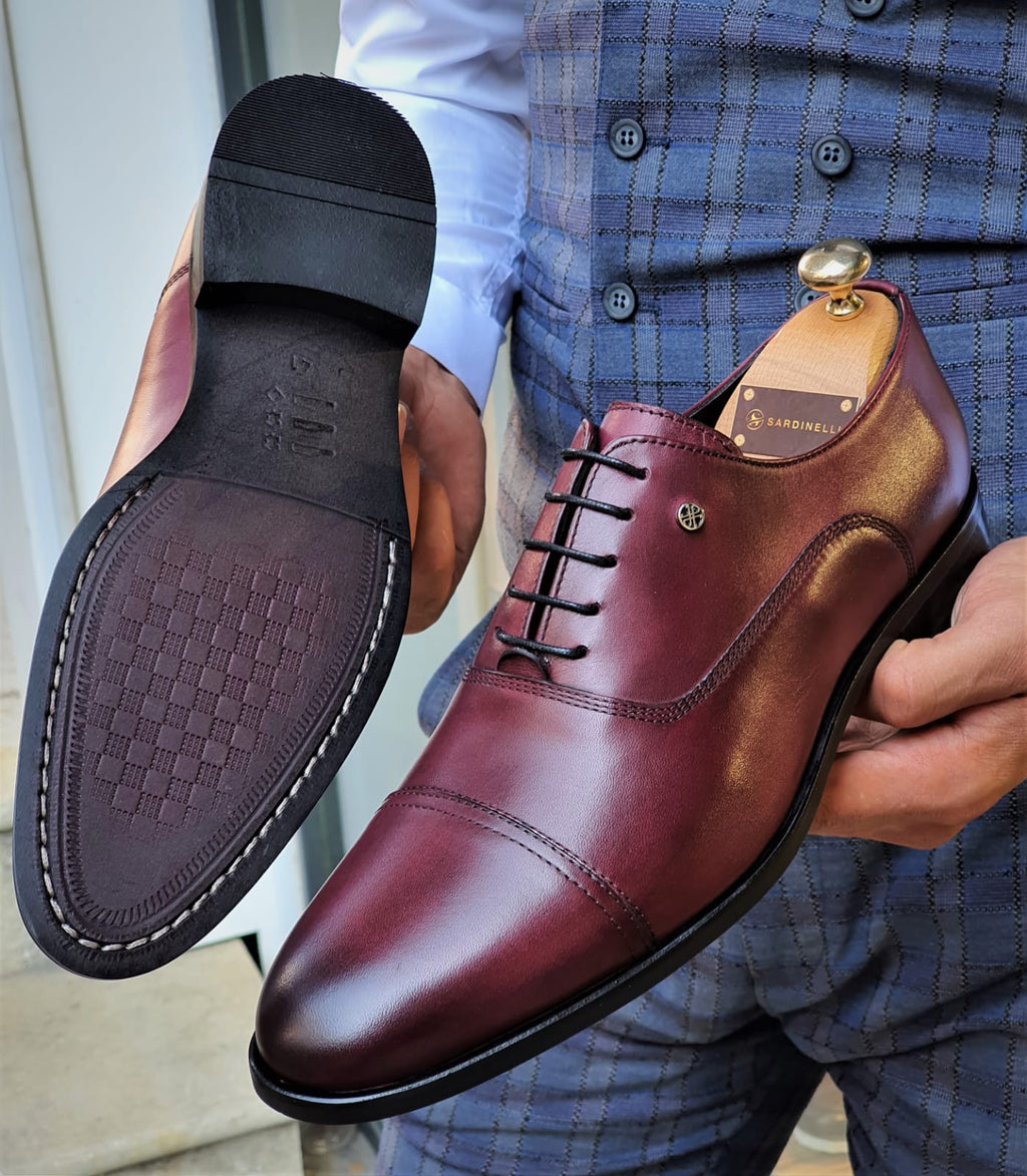 Sardinelli Sanremo Burgundy Cap Toe Wholecut Oxfords