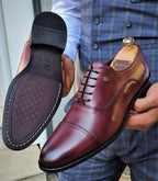 Sardinelli Sanremo Burgundy Cap Toe Wholecut Oxfords