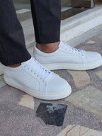 Sardinelli Aarau Woven Pattern Low-Top White Mens Sneakers