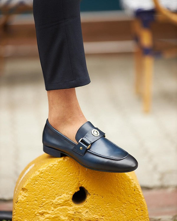 Sardinelli Trieste Navy Blue Penny Loafers