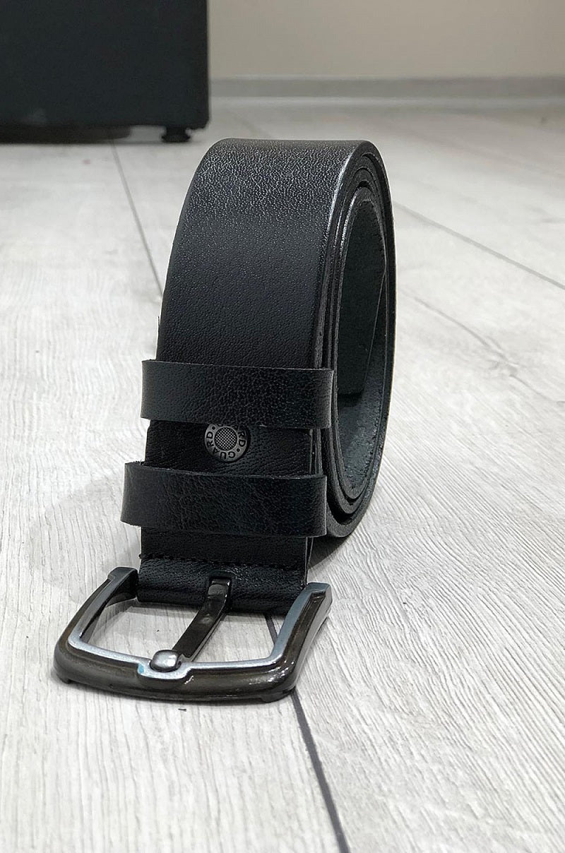 Sardinelli Turin Hard Leather Belt – Black