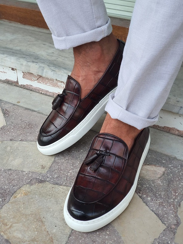 Sardinelli Vigevano Brown Tassel Loafers