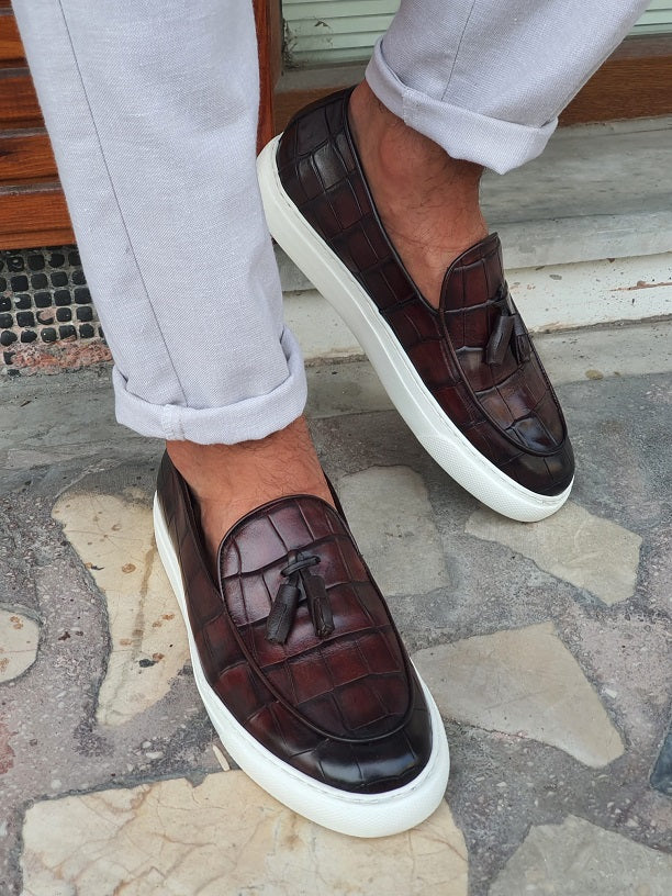 Sardinelli Vigevano Brown Tassel Loafers