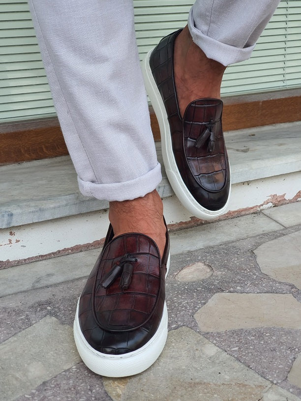 Sardinelli Vigevano Brown Tassel Loafers