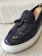 Sardinelli Vigevano Navy Blue Tassel Loafers