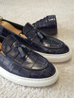 Sardinelli Vigevano Navy Blue Tassel Loafers