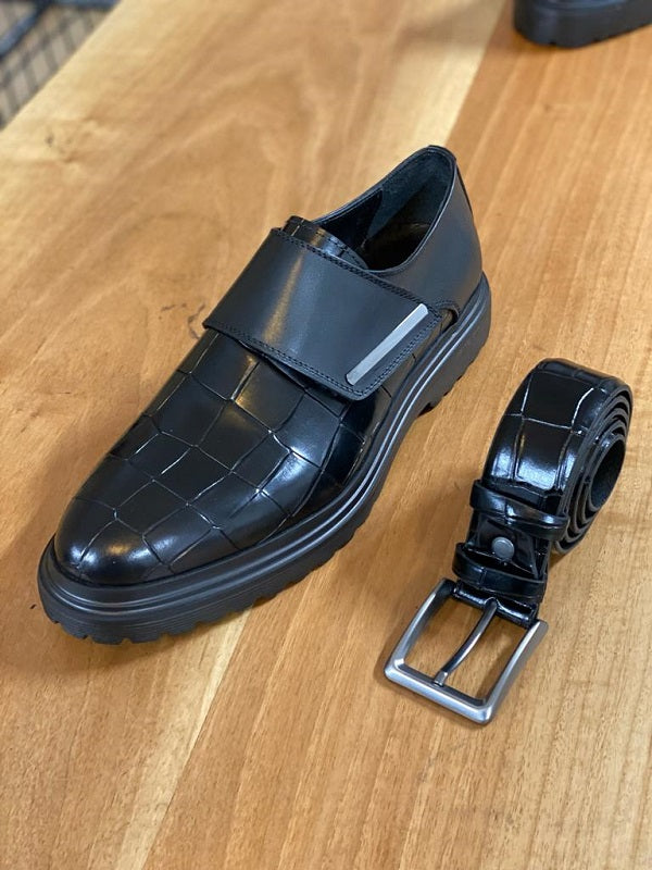 Sardinelli Zaragoza Black Buckle Shoes