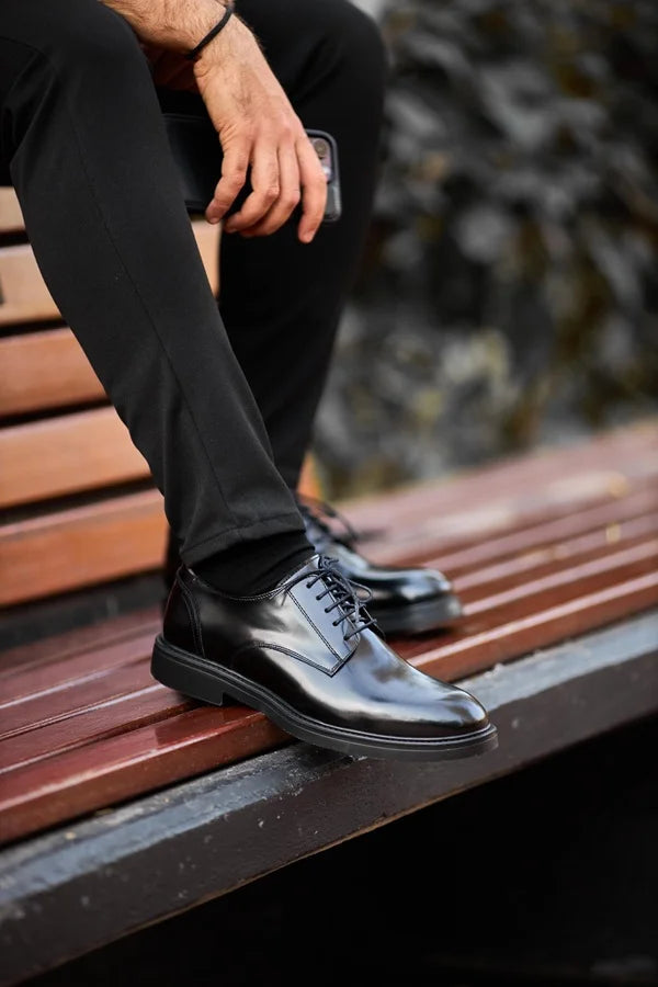 Luxury Black Men Derby Shoes