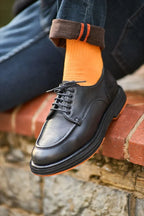 Sardinelli Black Moc Toe Derby Shoes