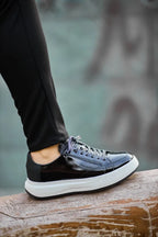 Sardinelli Black Patent Leather Lace Up Sneakers