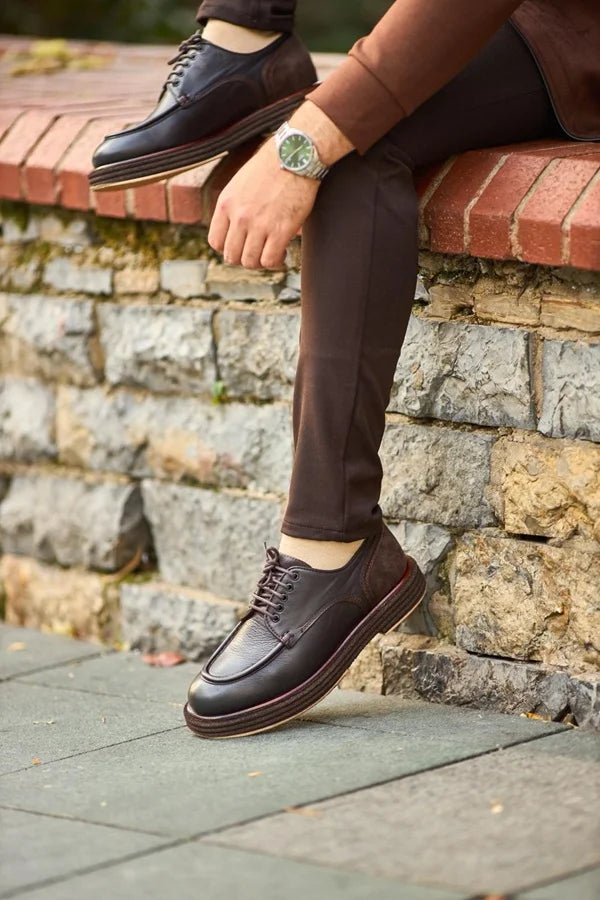 Sardinelli Brown Moc Toe Derby Shoes