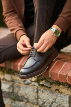 Sardinelli Brown Moc Toe Derby Shoes