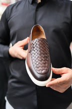Sardinelli Forli Brown Woven Pattern Loafers
