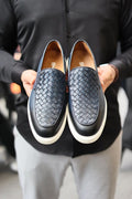 Forli Black Woven Loafers | Classic Men’s Dress Shoes