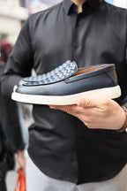 Sardinelli Forli Navy Woven Pattern Loafers