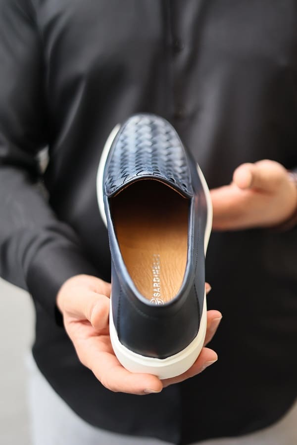 Sardinelli Forli Navy Woven Pattern Loafers