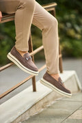 Luxury Men’s Gray Suede Bit Horsebit Loafers | Timeless Dress Shoes
