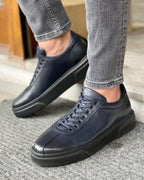 Sardinelli Lecce Navy Blue Mid Top Sneakers