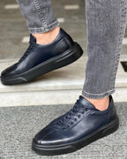 Sardinelli Lecce Navy Blue Mid Top Sneakers