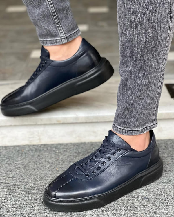 Sardinelli Lecce Navy Blue Mid Top Sneakers