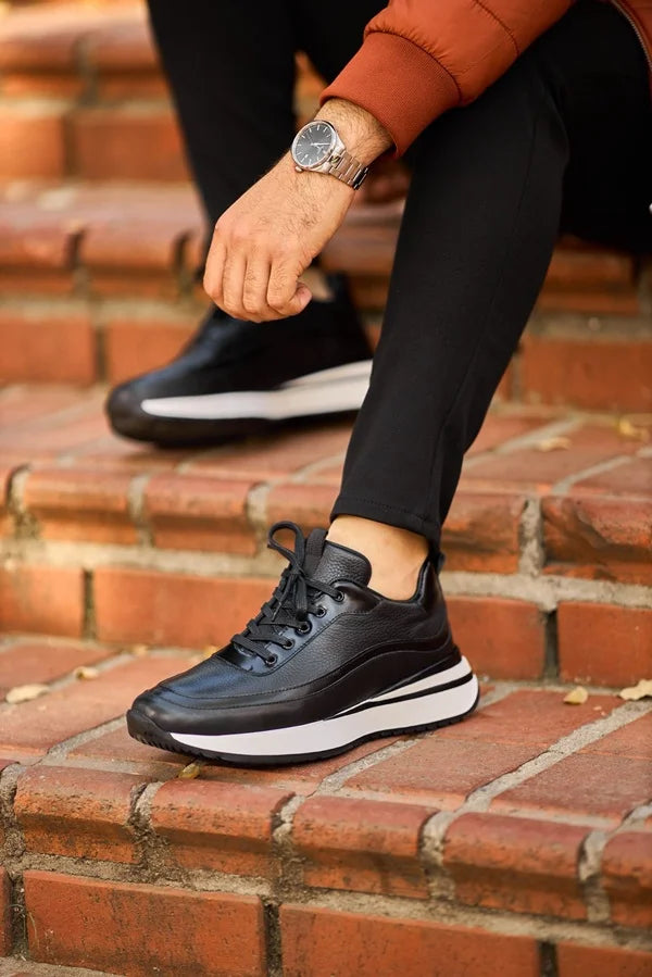 Black Sneakers with White Sole