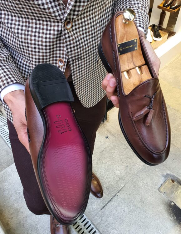 Brown Tassel Loafer by Sardinellistore.com with free worldwide express shipping