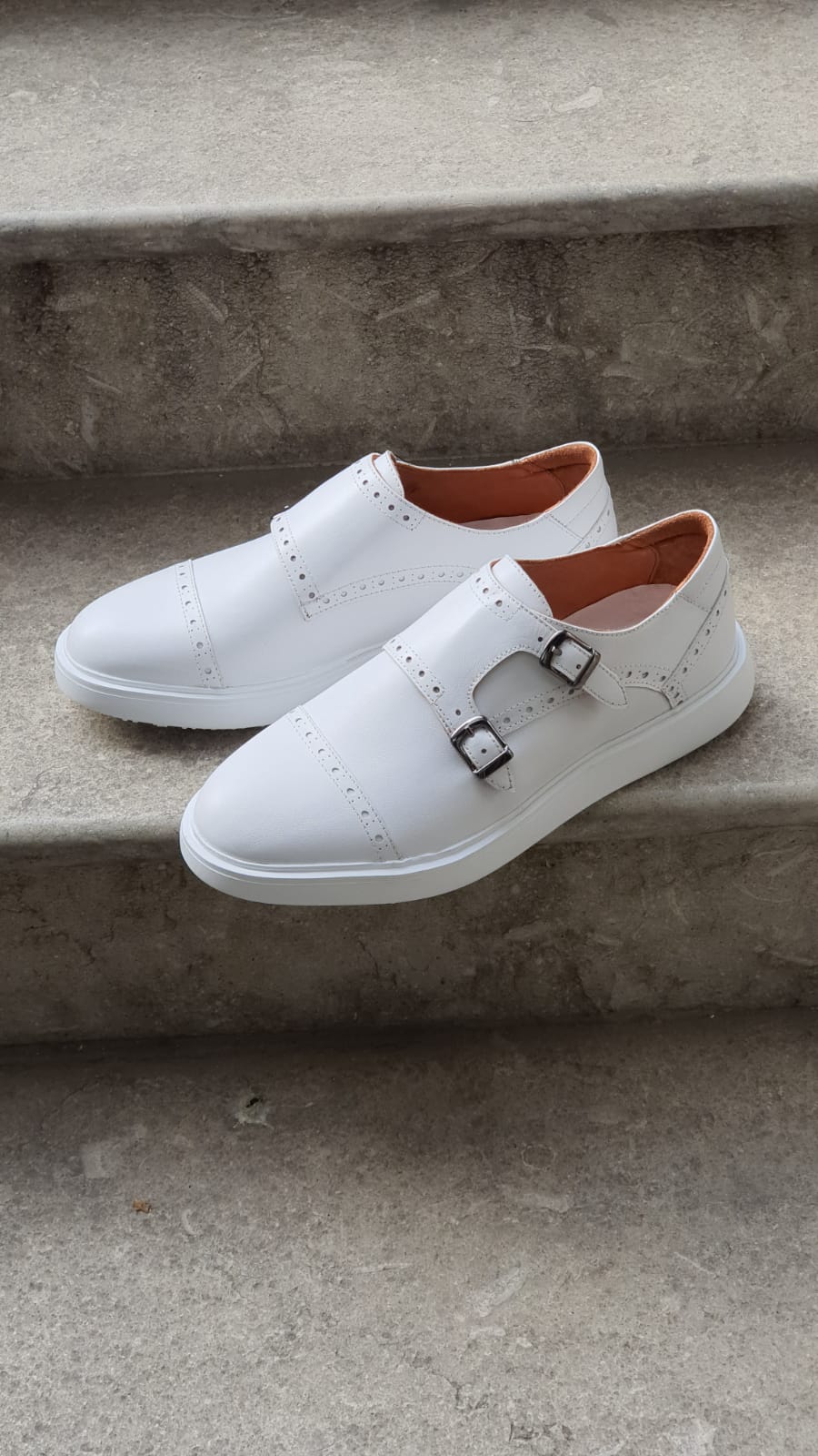 White Monk Strap Shoes by Sardinelli 