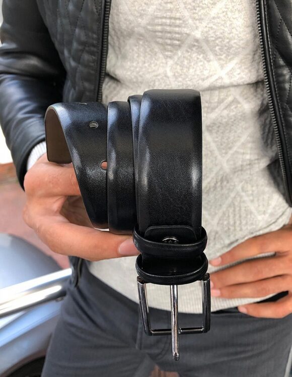 Sardinelli Bari Leather Belt – Black