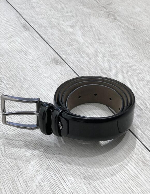 Sardinelli Catania Patent Leather Belt – Black