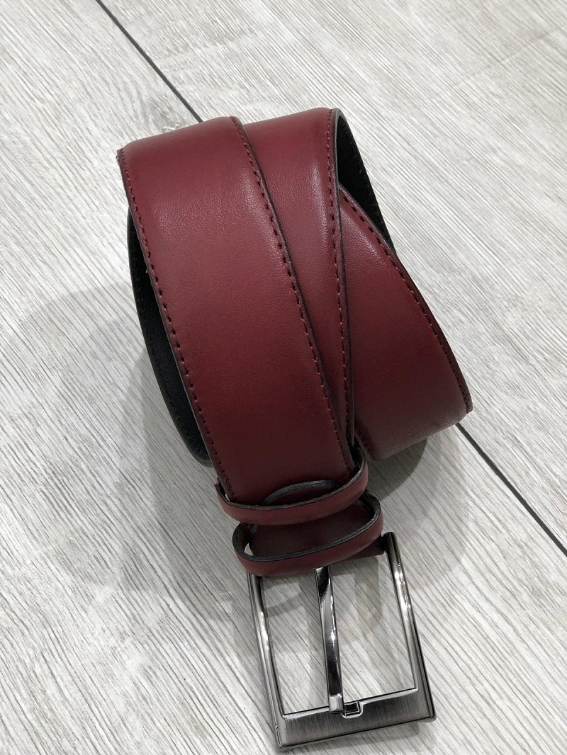 Sardinelli Milan Faux Leather Belt – Claret Red