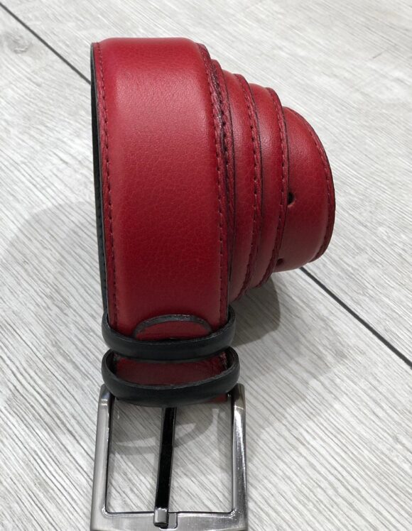 Sardinelli Milan Faux Leather Belt – Red