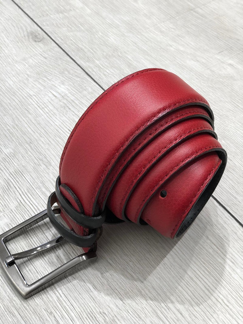 Sardinelli Milan Faux Leather Belt – Red