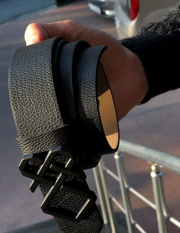 Sardinelli Venice Pigmented Leather Belt – Black