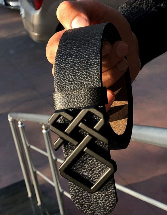 Sardinelli Venice Pigmented Leather Belt – Black