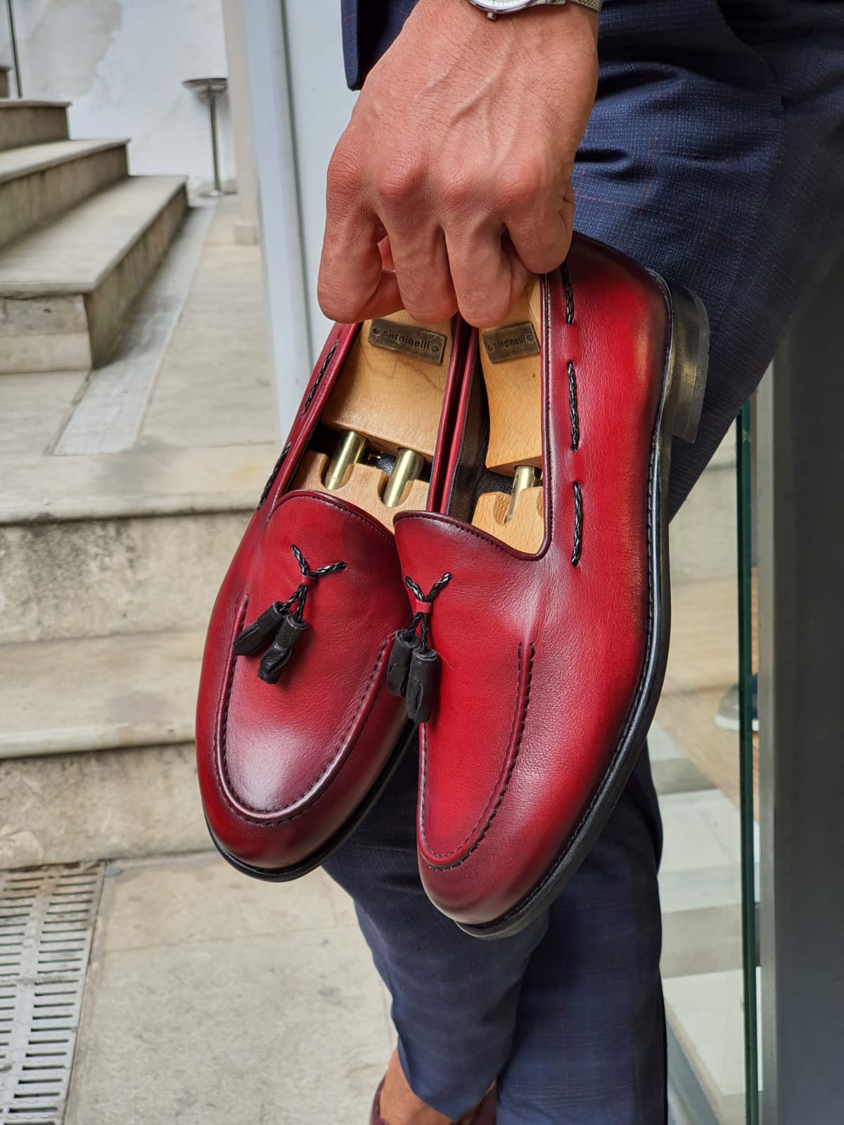 Buy Red Tassel Loafers by Sardinelli | Free Worldwide Shipping