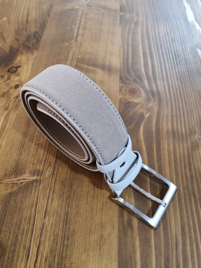 Sardinelli Pisa Suede Leather Belt – Beige