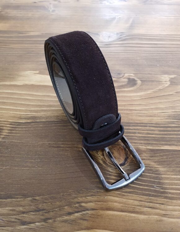Sardinelli Pisa Suede Leather Belt – Brown
