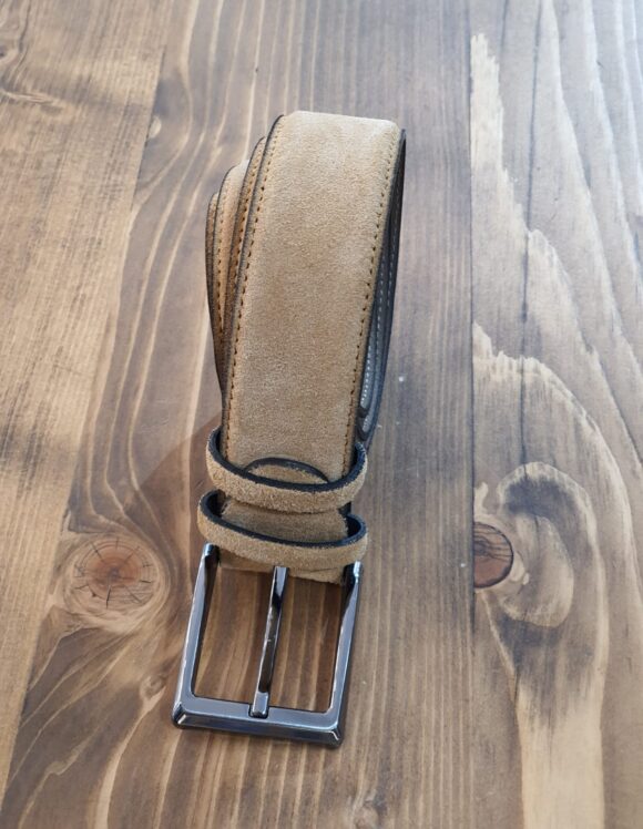 Sardinelli Pisa Suede Leather Belt – Camel