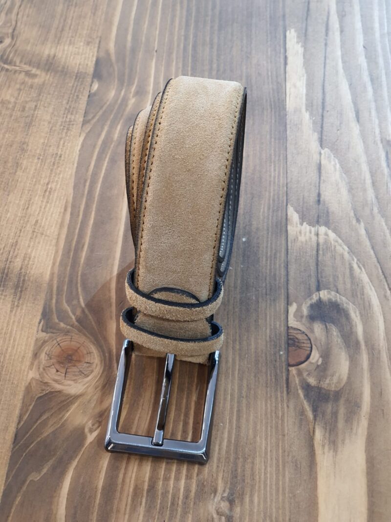 Sardinelli Pisa Suede Leather Belt – Camel