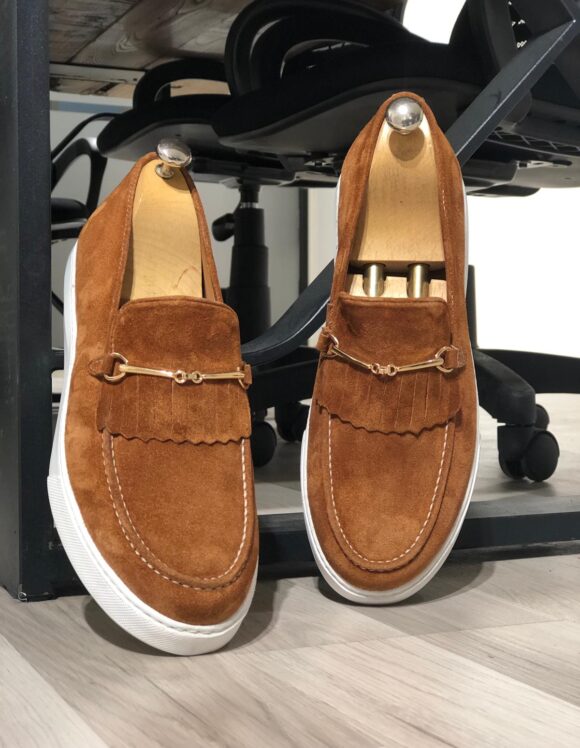 Cinnamon Kilt Espadrille Loafers by SardinelliStore.com with Free Worldwide Shipping