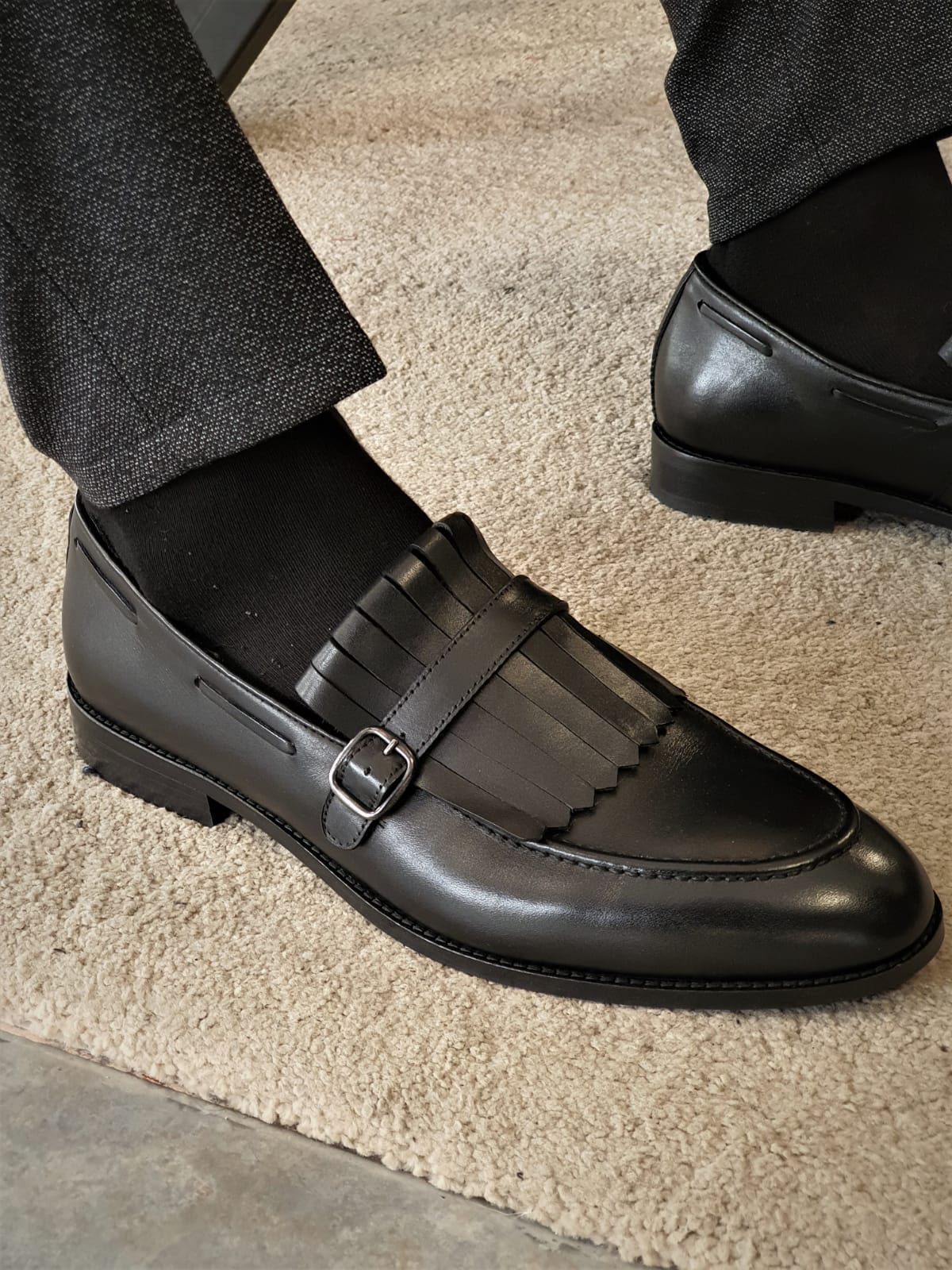 Buy Black Kilt Loafers by Sardinelli | Worldwide Shipping