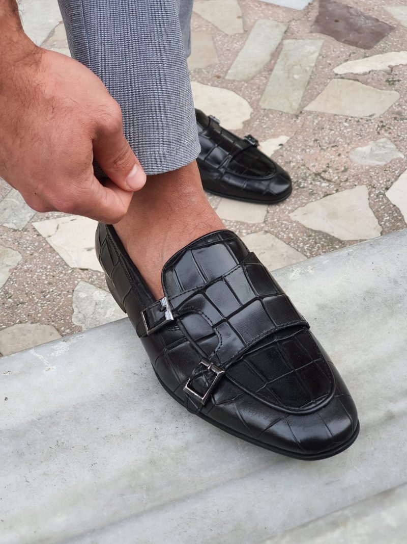 Sardinelli Barletta Black Double Monk Strap Loafers