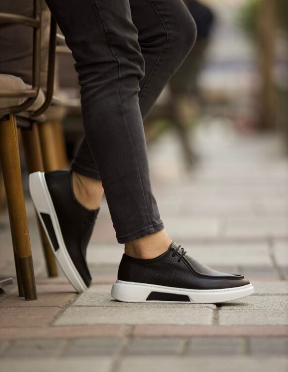 Sardinelli Lecce Black Grain Slip-On Casual Shoes