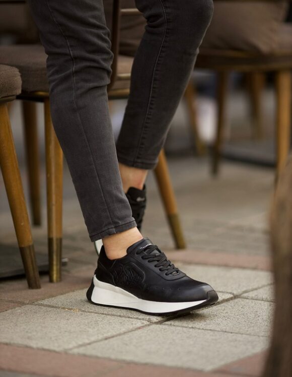 Sardinelli Lecce Black Laced Mid Top Sneakers